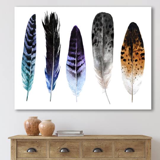 Designart - Colourful Boho Feathers II